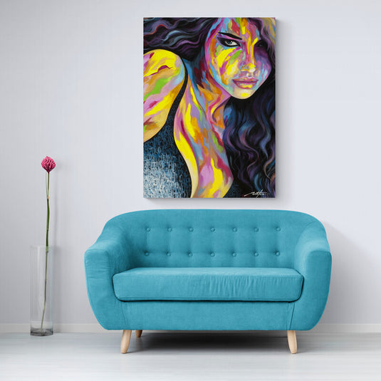 Woman Intense Colors - Canvas Mérida Fine Print Art