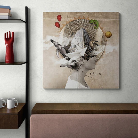 Woman in Her World - Canvas Mérida Fine Print Art