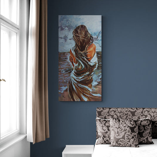 Woman on the Beach - Canvas Mérida Fine Print Art