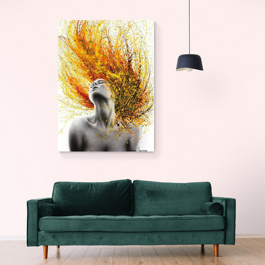 Yellow Burst Hair - Canvas Mérida Fine Print Art