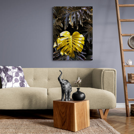 Yellow Tropical Leave - Canvas Mérida Fine Print Art