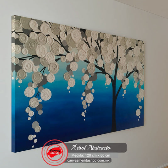 FondoAzulAbstracto_CuadroDecorativo_conArbolYHojasJulianaCayendo