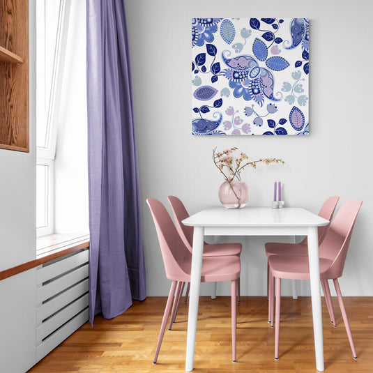 Patrón paisley en tonos de azul y lila para decoración