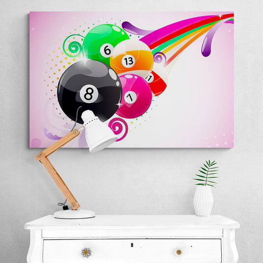 Bolas de Billar Multicolores - Canvas Mérida Fine Print Art
