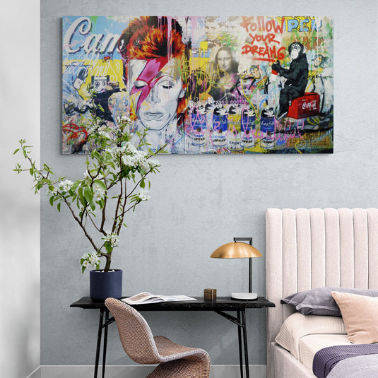 David Bowie Bansky - Canvas Mérida Fine Print Art