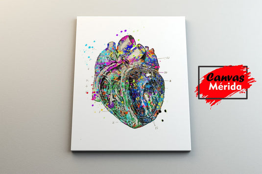 Set Corazón Acuarela - Canvas Mérida Fine Print Art