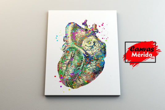Set Corazón Acuarela - Canvas Mérida Fine Print Art