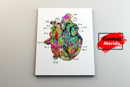 Set Corazón Acuarela - Canvas Mérida Fine Print Art