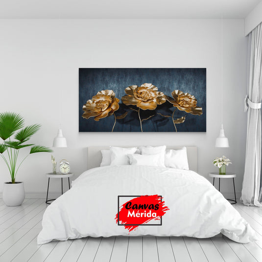 Flores de Jazmín Doradas - Canvas Mérida Fine Print Art