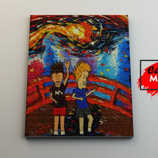 Cuadro con leopardos turquesa y plumas de pavo real en colores vibrantes.