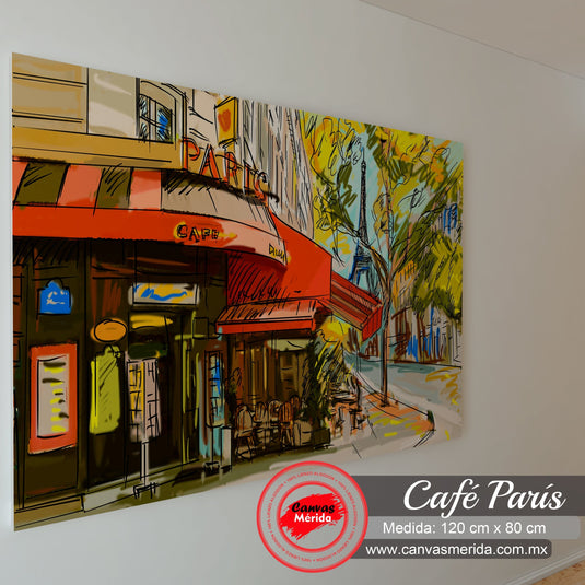 Café Paris - Canvas Mérida Fine Print Art