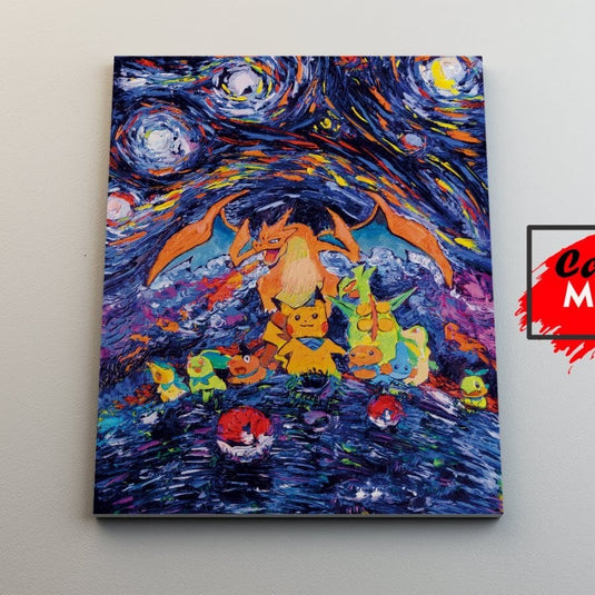 Pikachu and Dragon Pokemon Go - Canvas Mérida Fine Print Art