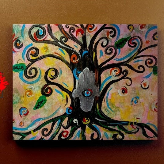 Arte_Abstracto_Arbol_Con_Raices_Extendidas_Mano_Fatima_Ojo_Turco_Colores_Vibrantes