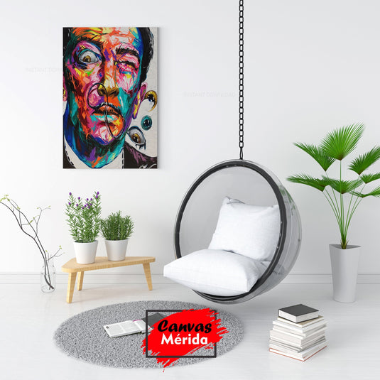 Cuadro colorido de Salvador Dalí estilo expresionista moderno – Decoración artística para sala o estudio