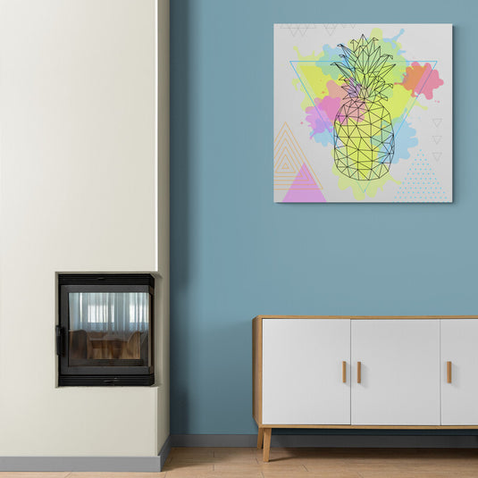 Piña Geométrica con Colores Pastel y Patrones Modernos