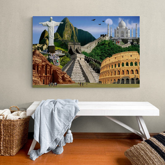 Las Siete Maravillas del Mundo - Canvas Mérida Fine Print Art