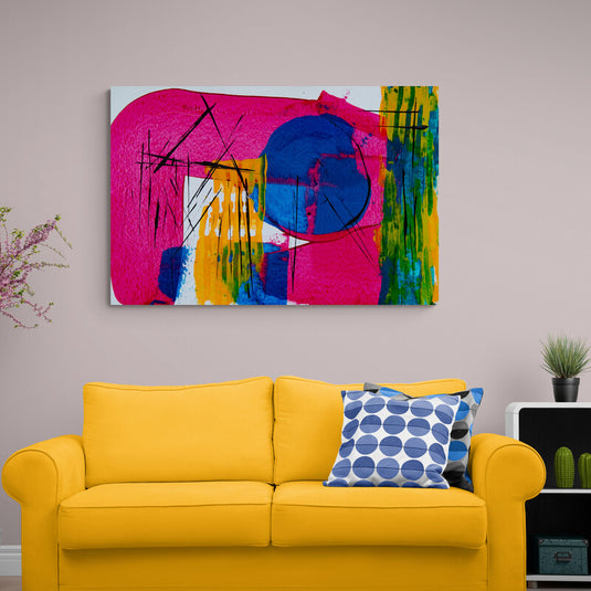 Pink Lines Abstract - Canvas Mérida Fine Print Art