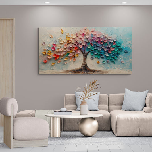 Árbol hojas multicolor - Canvas Mérida Cuadros Decorativos