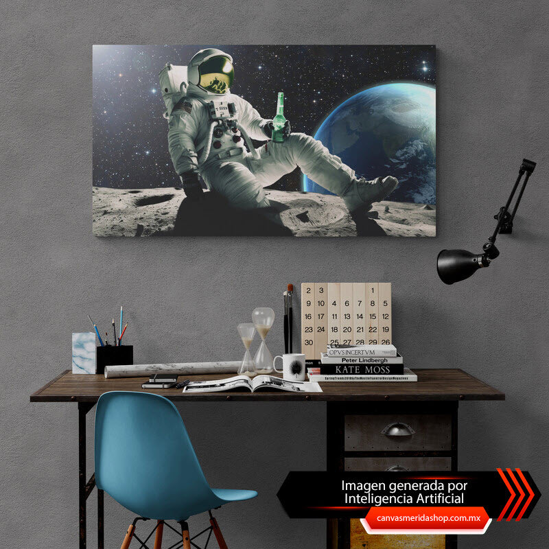 Astronauta Cervecero AI (Entrega Inmediata) - Canvas Mérida Fine Print Art