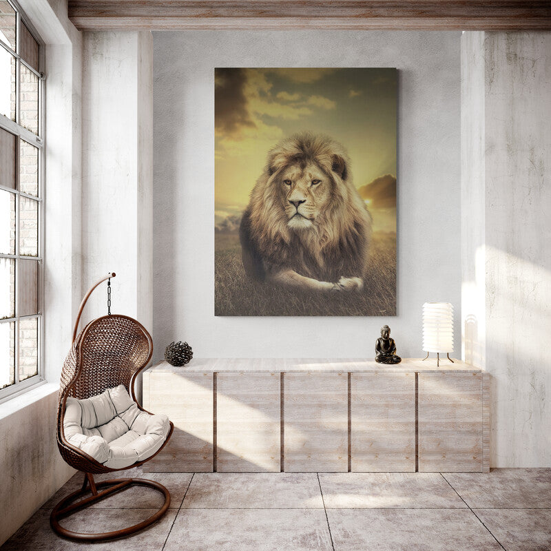 El león en su hábitat - Canvas Mérida Fine Print Art