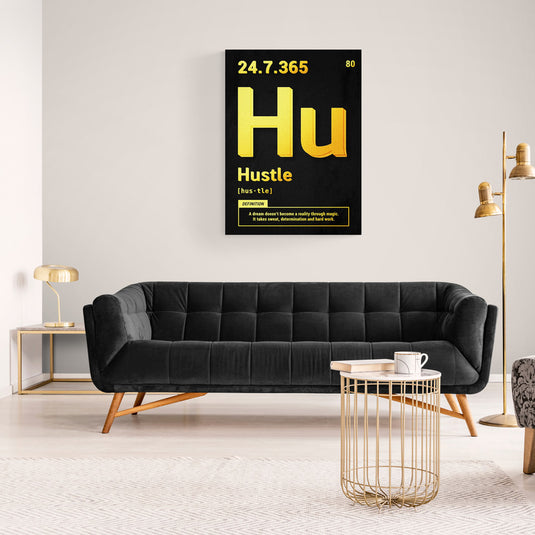 Póster de Hustle inspirado en la tabla periódica