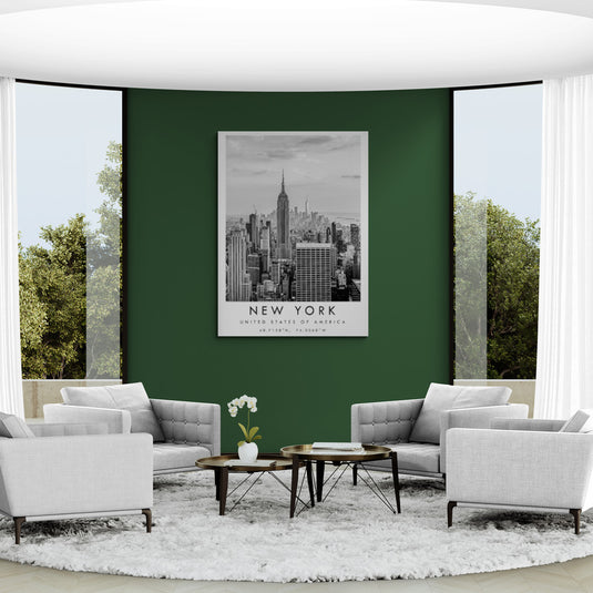 Póster de Nueva York en blanco y negro con Empire State Building