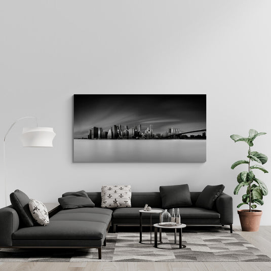 New York skyline black and white - Canvas Mérida Fine Print Art