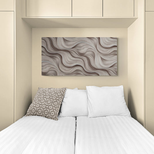 Pintura abstracta de ondas suaves en tonos beige