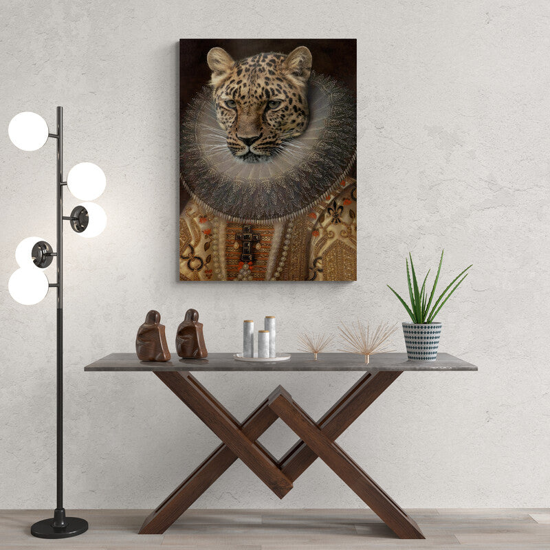 Queen leopard vintage - Canvas Mérida Fine Print Art