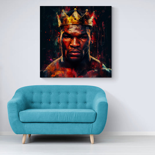 Retrato de Rey con Corona en Estilo Abstracto