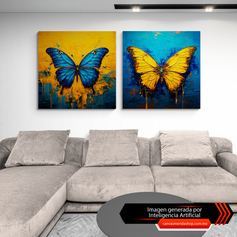 Set de mariposas alas abiertas - Canvas Mérida Fine Print Art
