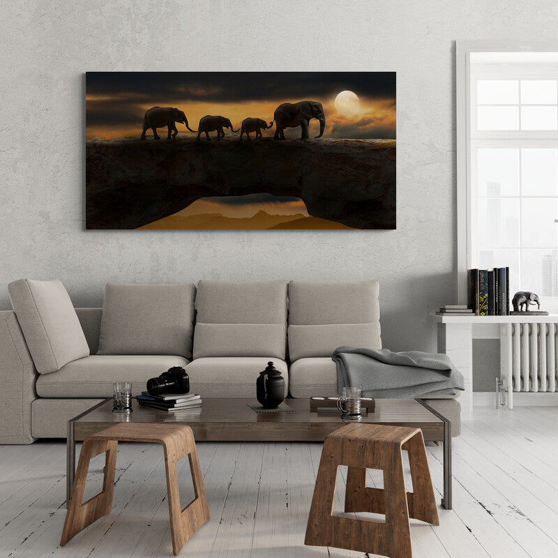 Camino de elefantes - Canvas Mérida Fine Print Art