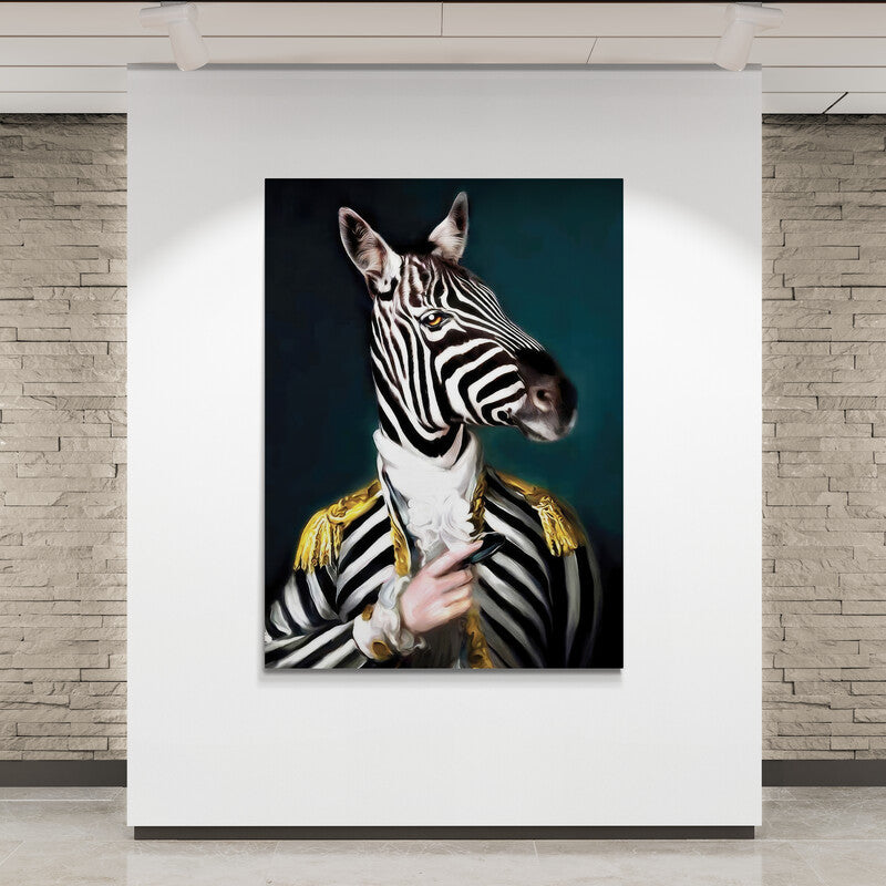 Zebra gentleman - Canvas Mérida Fine Print Art