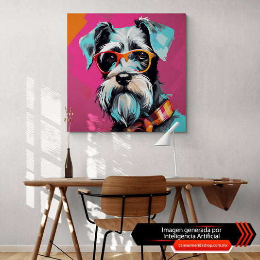 Schnauzer in AW Style - Canvas Mérida Fine Print Art