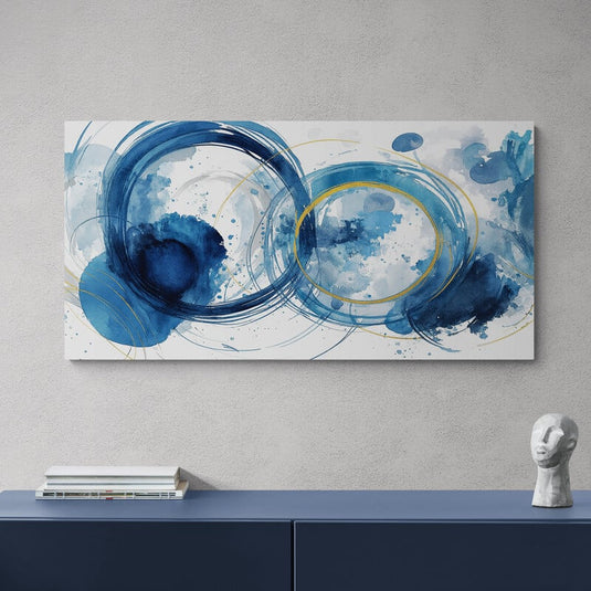 Espirales en Azul con Destellos Dorados