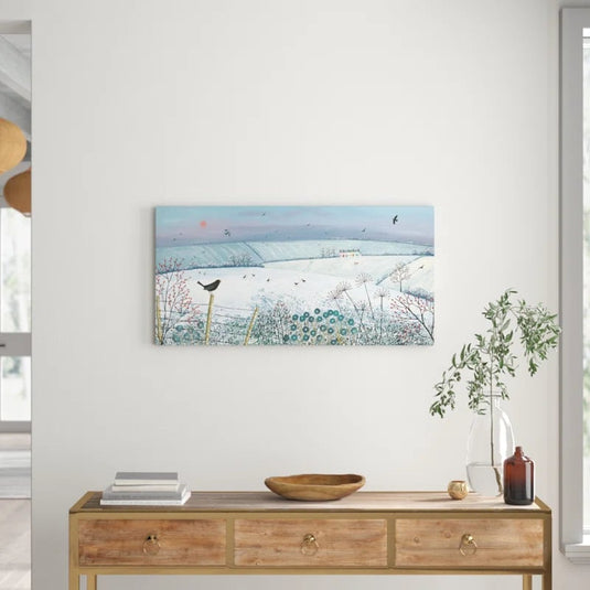 Invierno Sereno — Paisaje de Aves en la Nieve