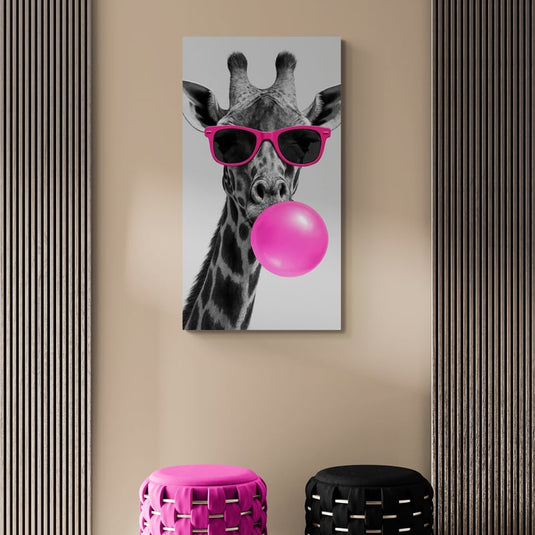 Jirafa Cool con Burbuja Rosa