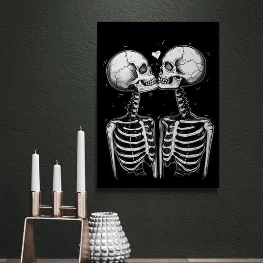 Ilustración de Esqueletos Besándose