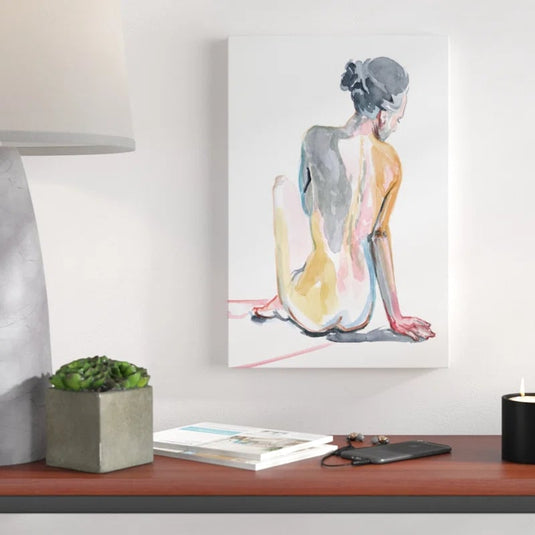 Silencio Interior — Figura Femenina en Acuarela