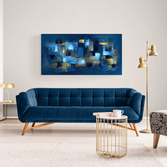 Blue abstract painting - Canvas Mérida Fine Print Art