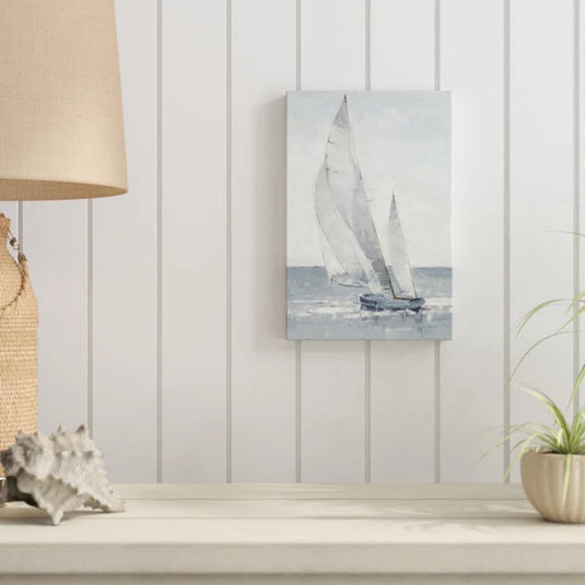 Velas al Horizonte — Pintura Náutica en Grises