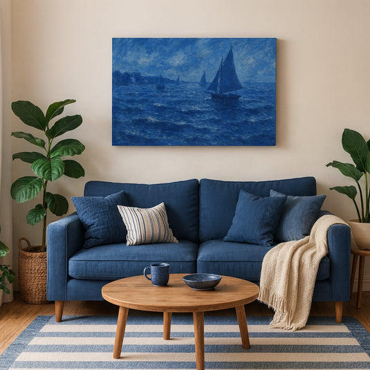 Veleros en Azul Cobalto — Mar Impresionista