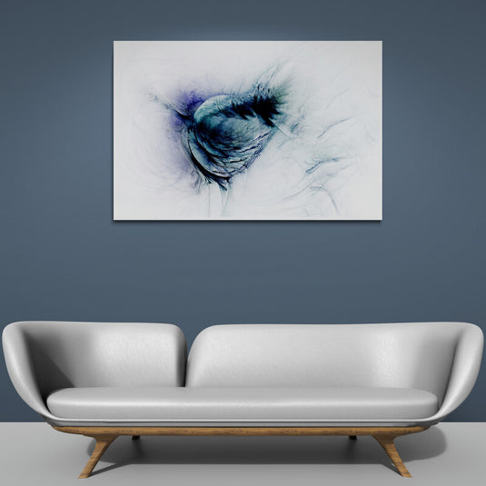 Abstraction whit Blue Feathers - Canvas Mérida Fine Print Art
