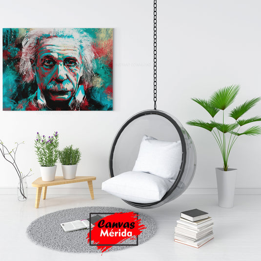 Albert Einstein Retrato Color - Canvas Mérida Fine Print Art