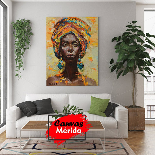 Arte Africano Mujer - Canvas Mérida Fine Print Art