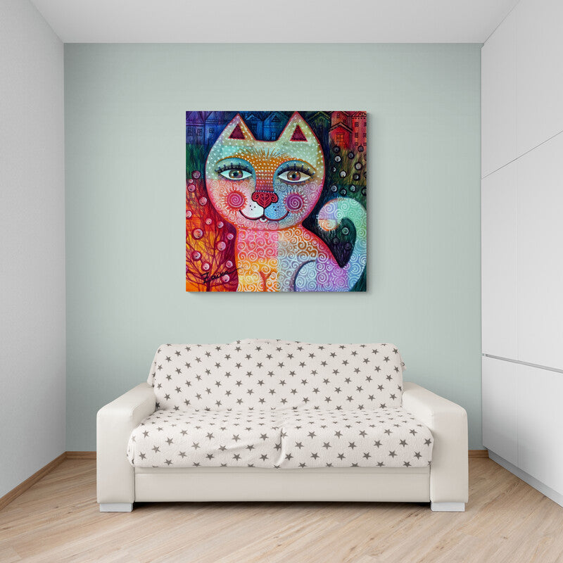 Big Eyed Cat - Canvas Mérida Fine Print Art