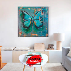 Blue Butterfly Number Two - Canvas Mérida Fine Print Art