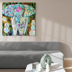 Boho Elephant - Canvas Mérida Fine Print Art