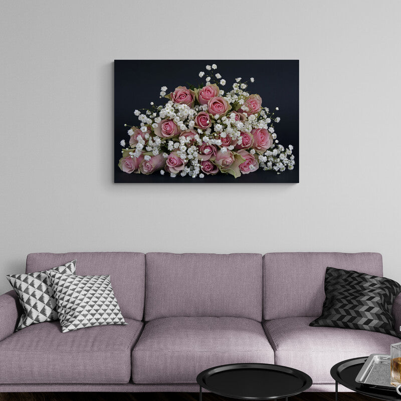 Bouquet ok pink roses - Canvas Mérida Fine Print Art