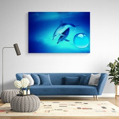 Bubble Dolphins - Canvas Mérida Fine Print Art